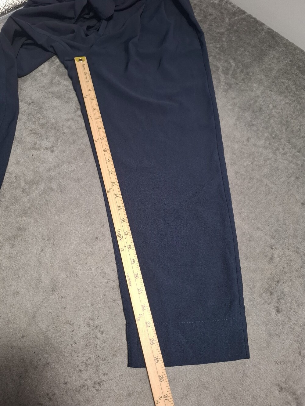 Madewell Drapey Paperbag High Waist Navy Blue Tapered Pants Sz 6 Preppy Office - Picture 7 of 14